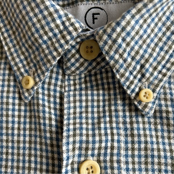 FARAH Men's Collared Shirt L Button Up, Long Sleeve Casual Cotton Plaid w/Pocket - Picture 3 of 12